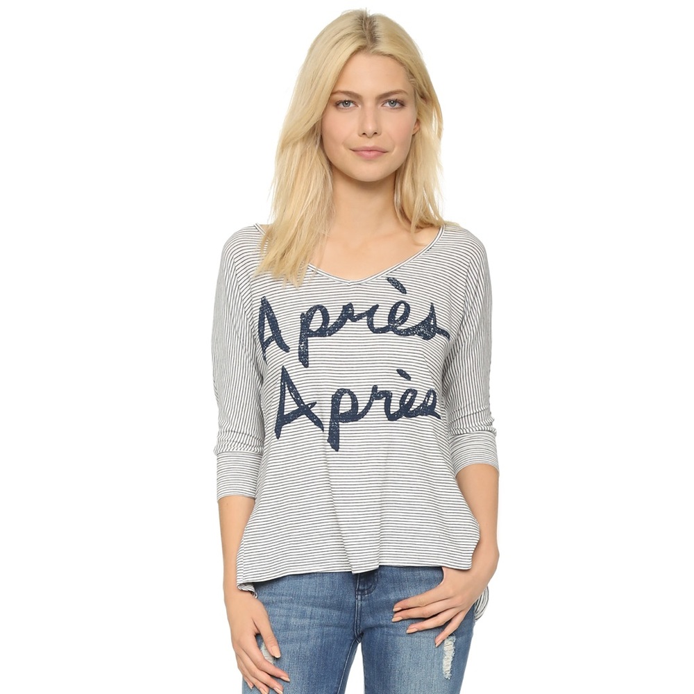 Anthropologie SOL ANGELES Striped Pullover Tee XL